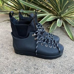 Jeffrey Campbell Barometric Black Matte Lace-Up Boots
